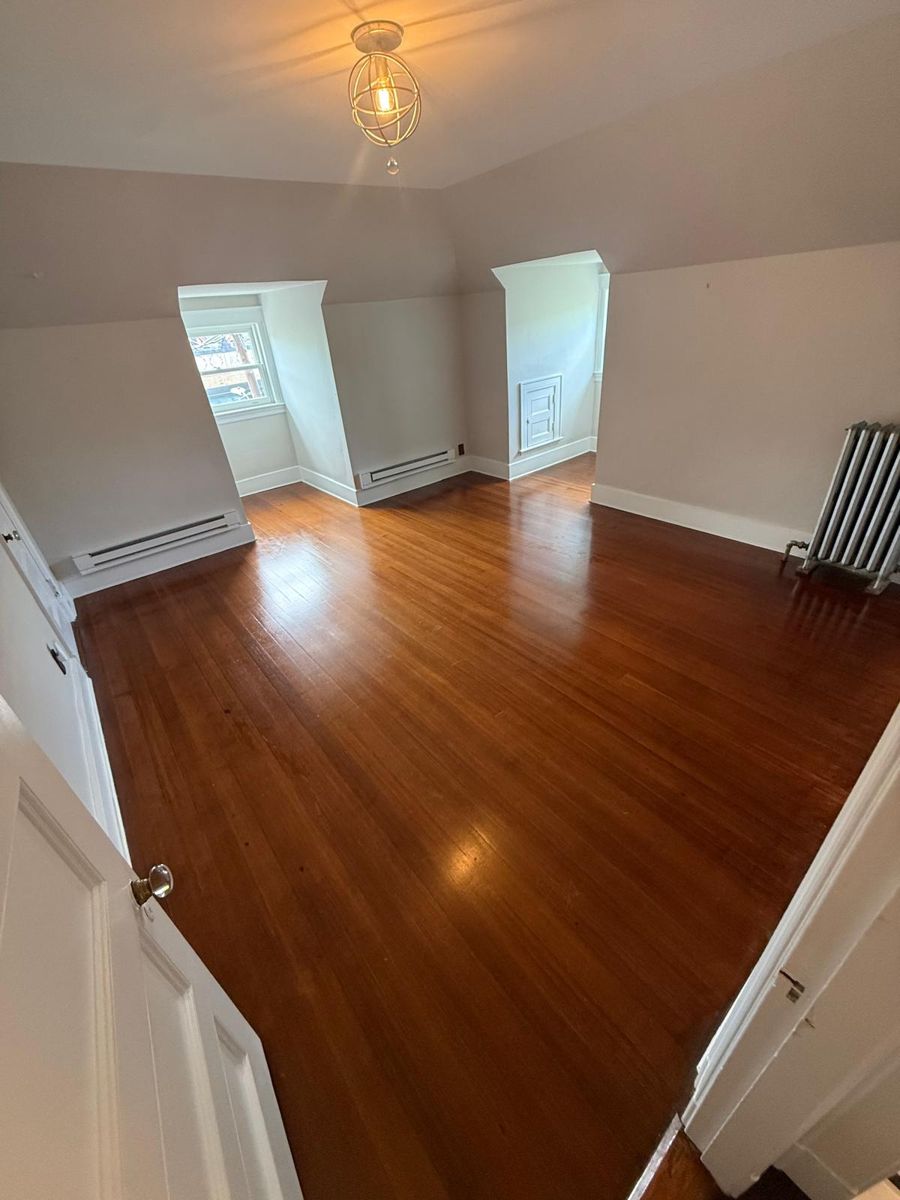 Polished hardwood floors